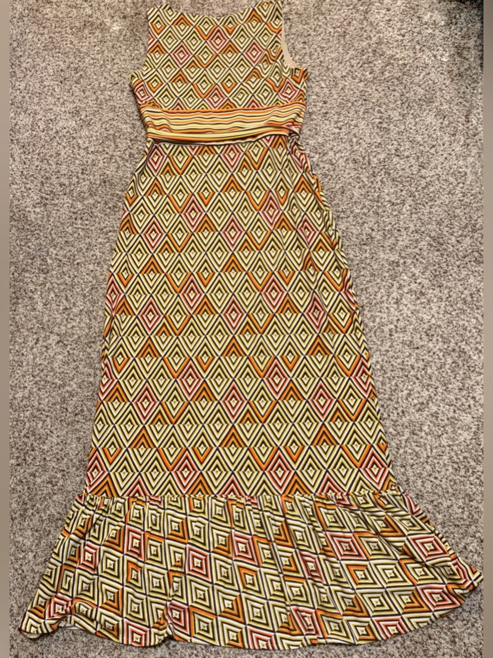 Taylor Womens Maxi Geometric Flounce Dress Size 8 EUC - Picture 7 of 7